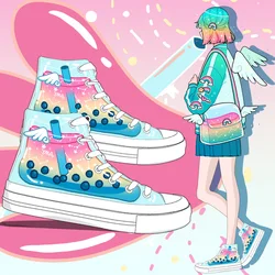 Amy and Michael Original Design Fashion Women Sneakers Colorful Hand Painted Canvas Shoes Students Chic Casual Vulcanized Shoes