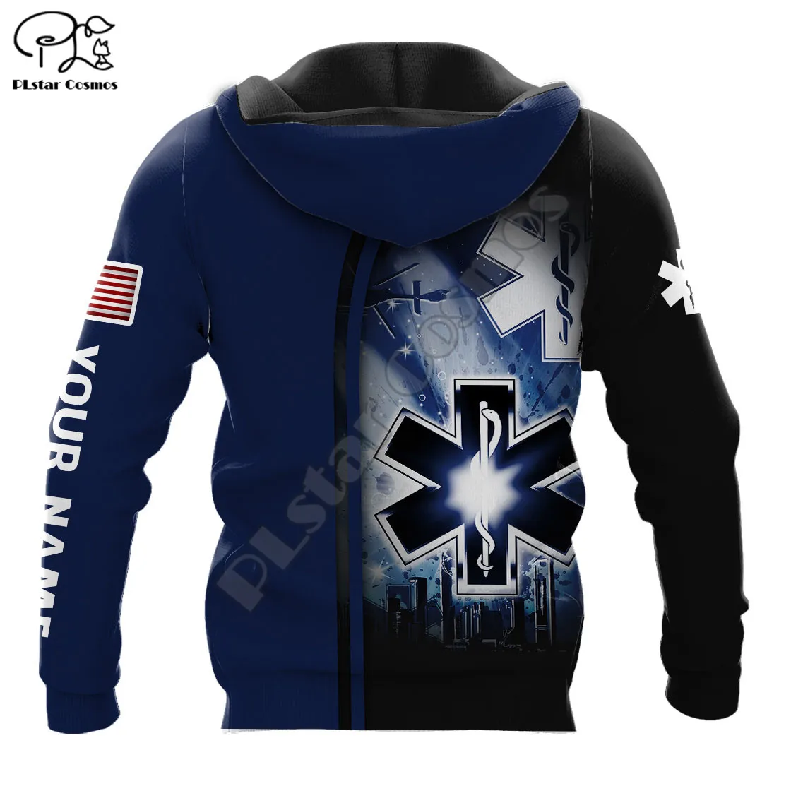 PLstar Cosmos EMS Emergency Medical Service 3D Printed Hoodies Sweatshirts Zip Hooded For Men/Women Casual Streetwear Style-E01