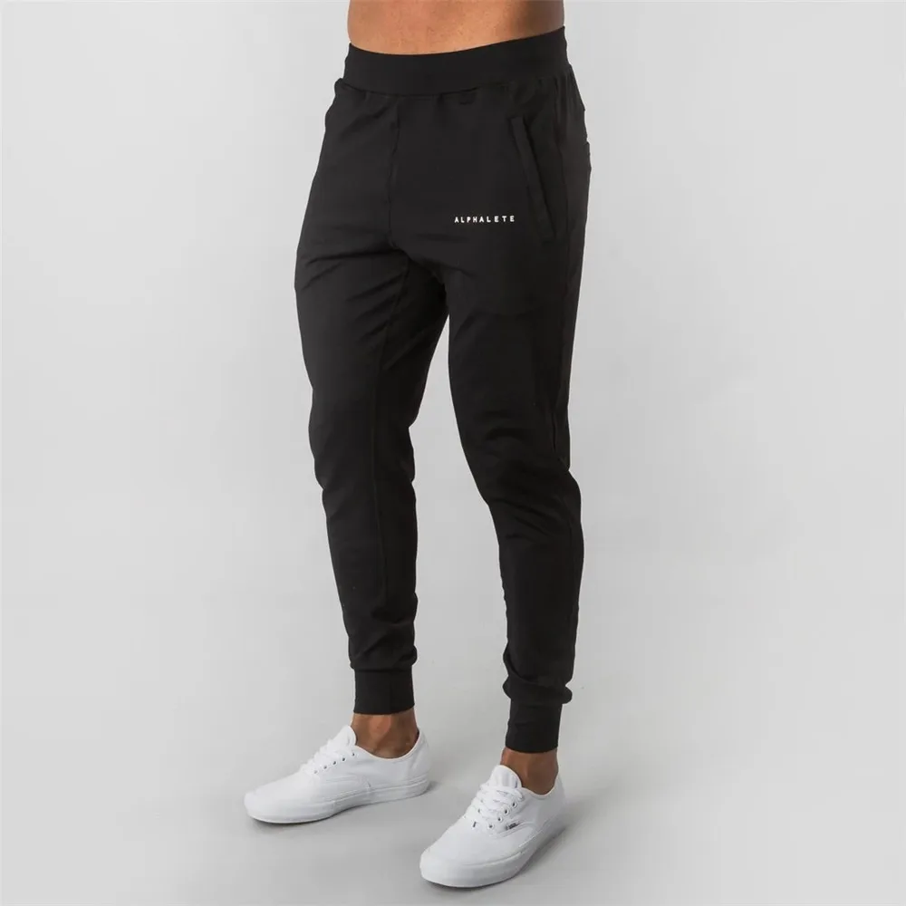 ALPHALETE New Style Mens Brand Jogger Sweatpants Man Gyms Workout Fitness Cotton Trousers Male Casual Fashion Skinny Track Pants