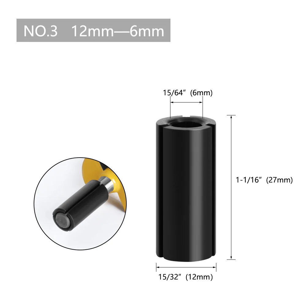 1pc CNC Router Bit High Precision Adapter Collet Milling Cutter Tool Adapters Holder 6mm 6.35mm 8mm 10mm 12mm 12.7mm