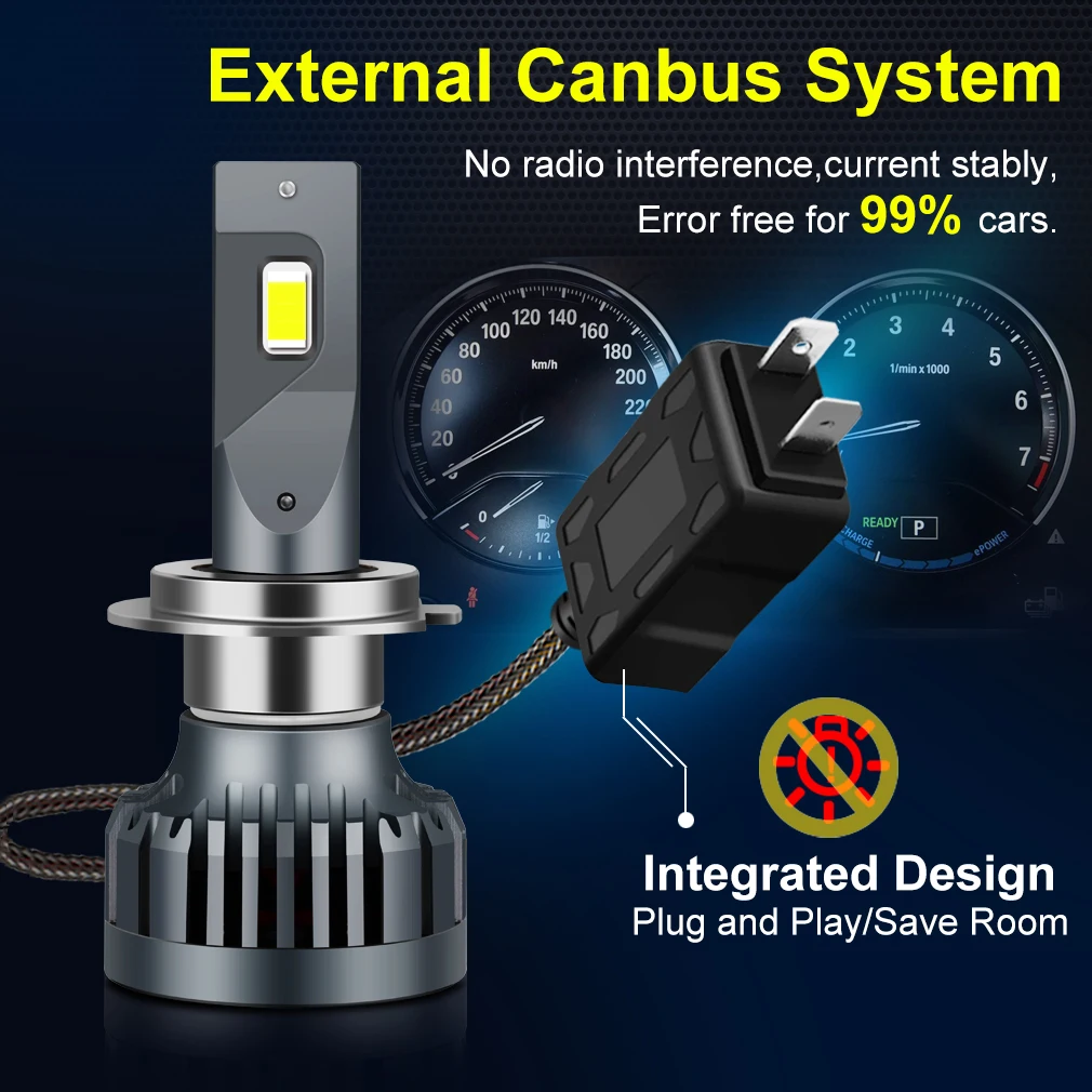 2Pcs 120W 22000LM H7 LED Light Car H1 H3 H4 LED Headlight Canbus H8 H11 9005 HB3 9006 HB4 High Beam Auto Lights Turbo Lamp - Image 4