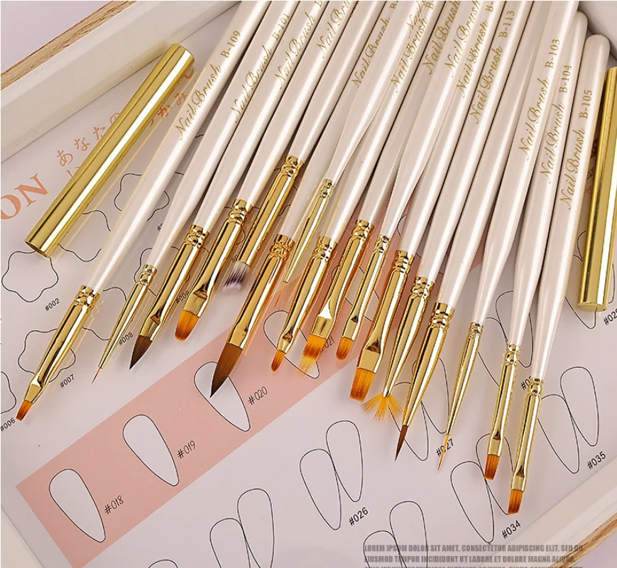 

16pcs Manicure set Pen Nail Art Builder Flat Crystal Painting Drawing Carving Pen Manicure Tool New Arrival