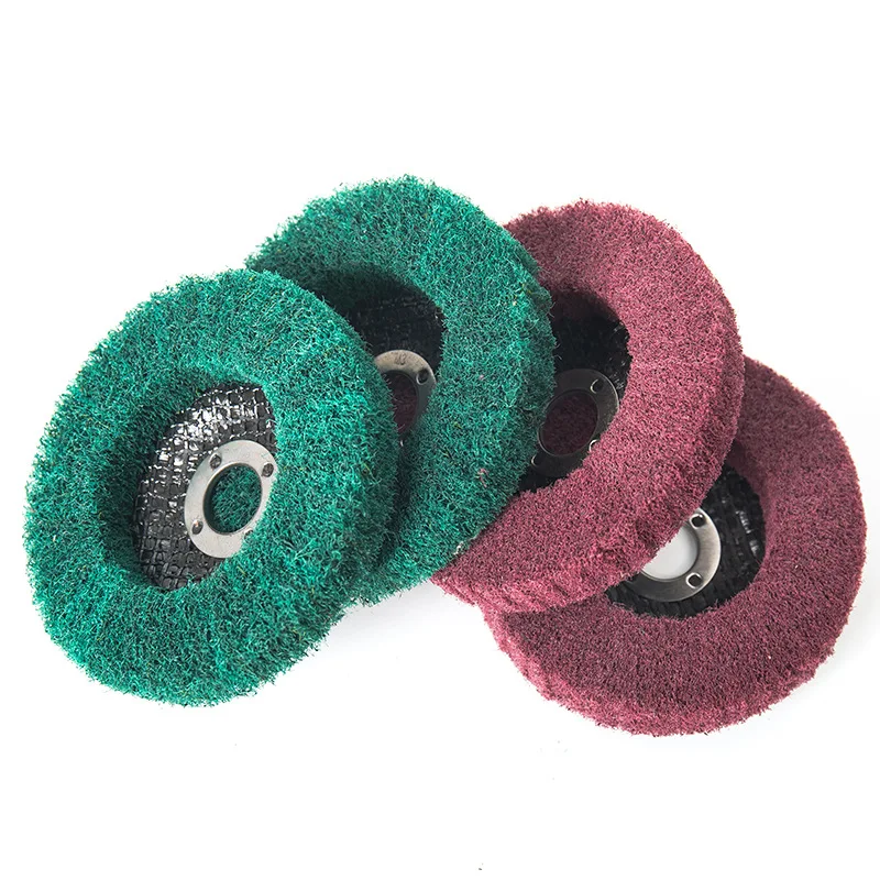 Disco de pulido de aleta de fibra de nailon de 4 ", almohadilla de fregado no tejida de 100x16mm, herramienta abrasiva para amoladora angular