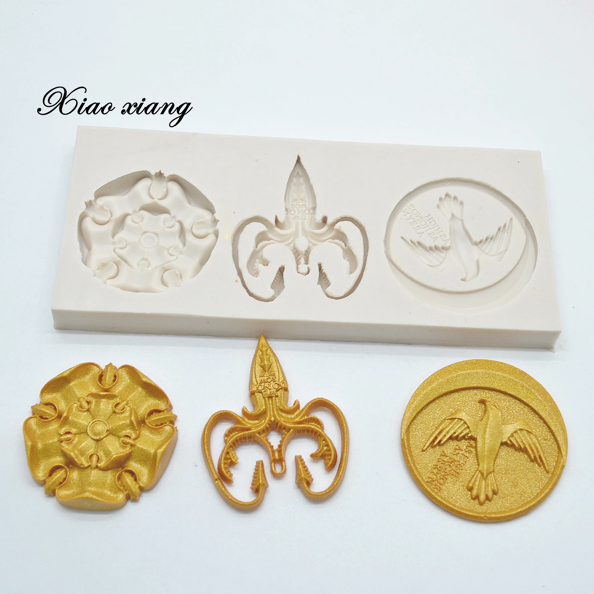 Bird And Banner Silicone Mold DIY Fondant Cake Decorating Tools Chocolate Gumpaste Lace border Mold Baking Utensils