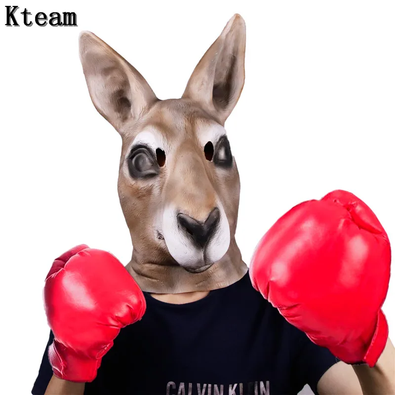 Hot New realistic latex kangaroo Mask for Chrismas and New year Carnival promotion Animal Full Head Mask in stock