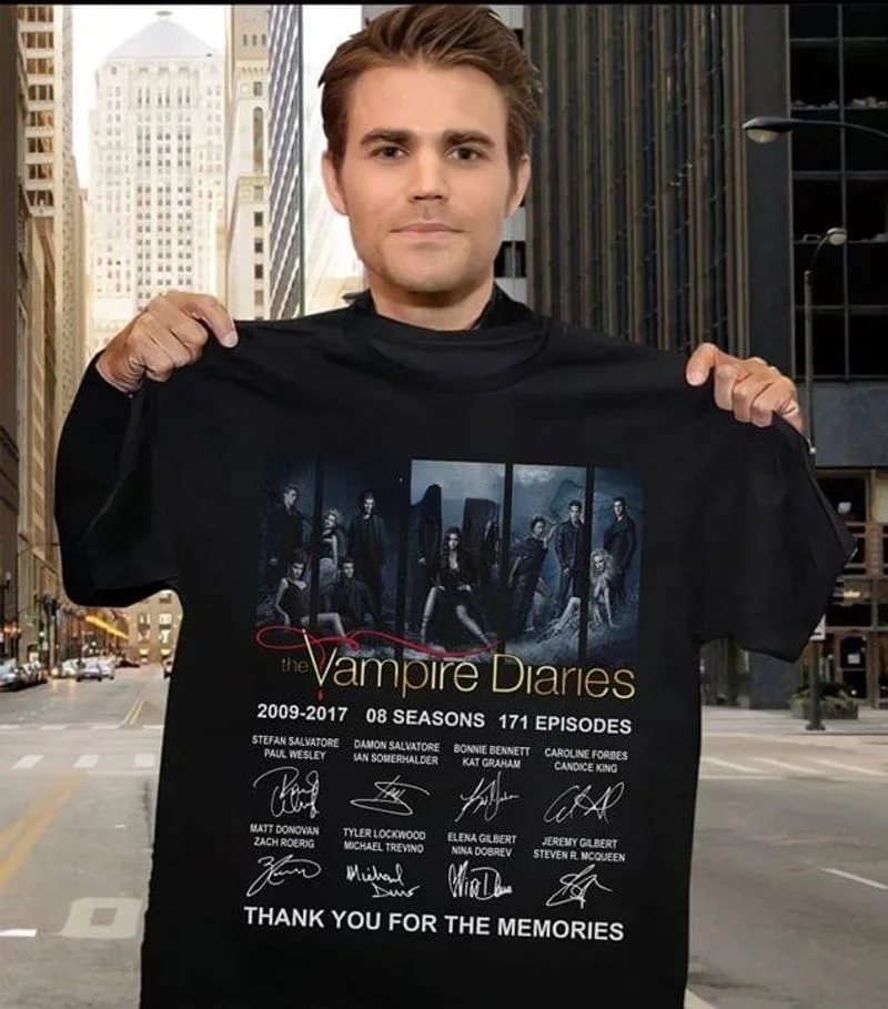 The Vampire Diaries Fans Thank You For The Memories Signature Black T Shirt