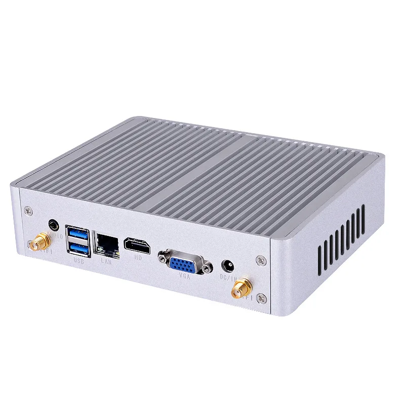 Trong-ĐT Celeron 2955U 3556U 3805U 3965U 4405U Quạt Không Cánh Mini PC Windows10 Máy Tính Cấu Hình Máy Tính Để Bàn Máy Tính HD VGA WiFi 8XUSB