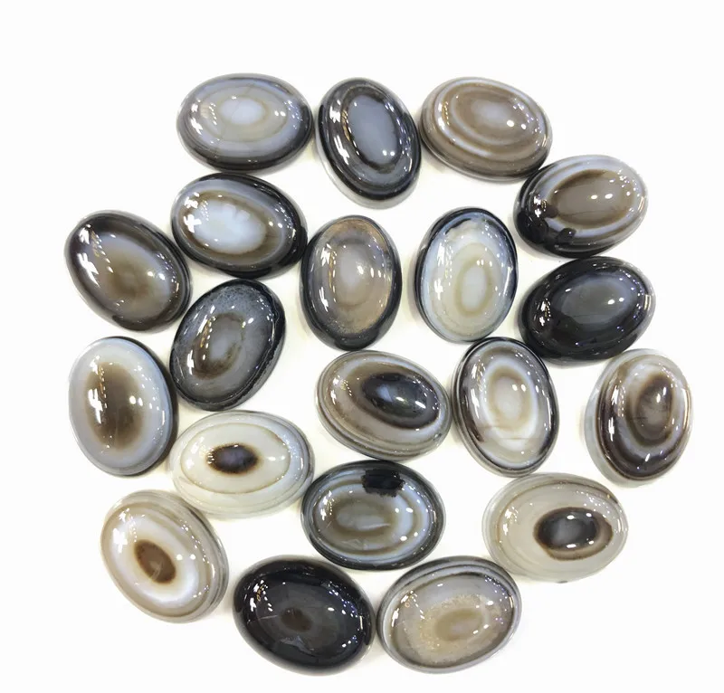 Natural Eye's Agate Cabochon 13x18mm Natural Stones No Hole Bead Oval Gemstone Jewelry acccessories6pcs/lot