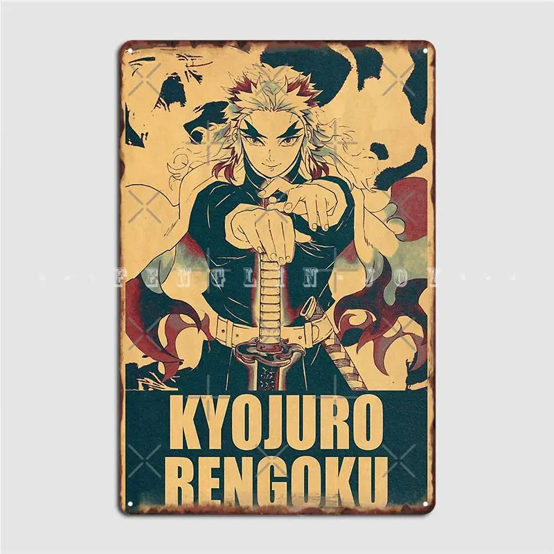 

Металлический плакат kyoпроисшествие демонов Rengoku, дизайнерский клубный Настенный декор, кухонный жестяной плакат