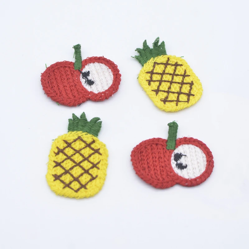 10Pcs Kawaii Lollipop Regenboog Apple Pine Apple Wol Applicaties Voor Kleding Hoed Schoenen Hoofddeksels Accessoires Diy Haar Clips Decor