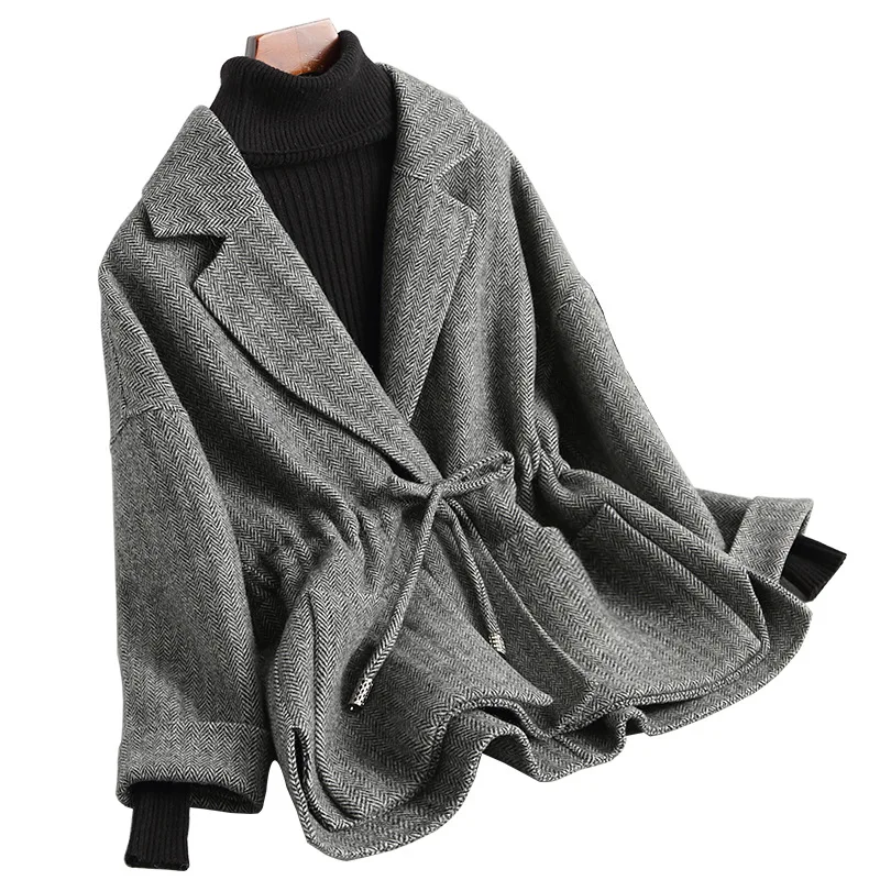 2024Autumn and Winter New Short Woolen Coat Double-Sided Wool Overcoat Women\'s Clothing