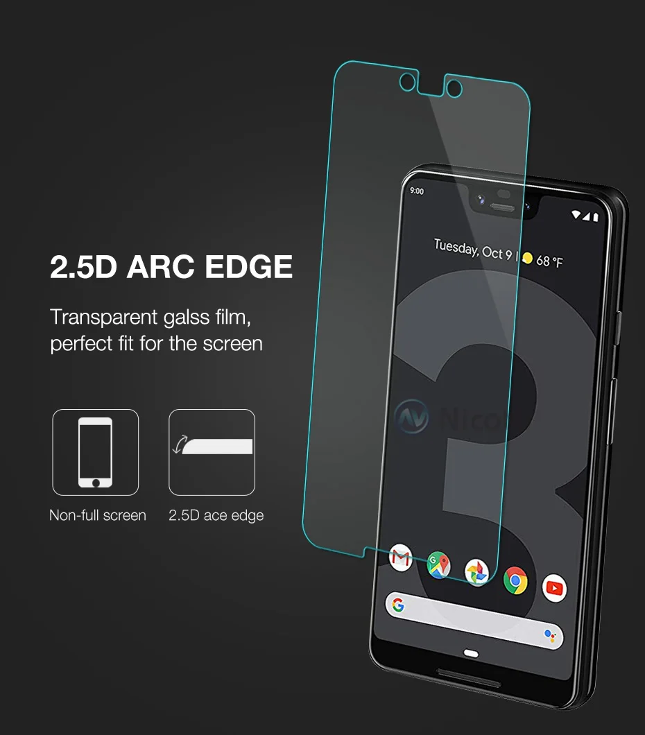 Tempered Glass For Google Pixel 4xl 3 3a 2 9H Premium Screen Protector Film For Google Pixel XL 4 3a XL 2 XL HD Protective Glass
