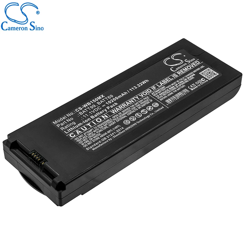 CameronSino Battery for Welch-Allyn Connex Vital Signs Monitor fits BATT69 BATT99 Medical Replacement battery 10200mAh/113.22Wh