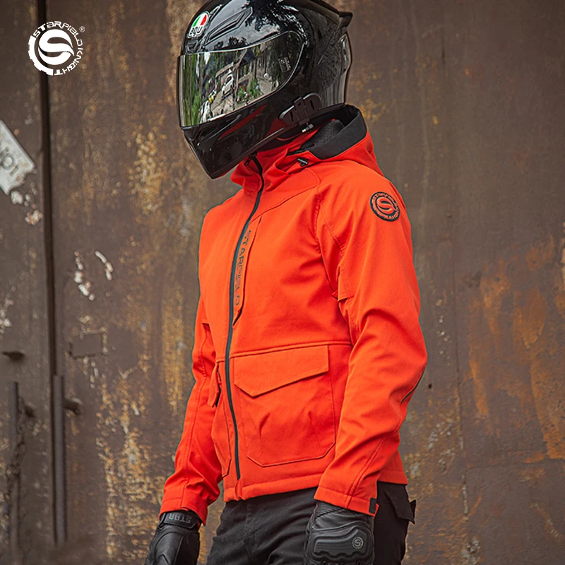 SFK New Motorcycle Jacket Clothes Suit Winter Warm CE protector Liner Detachable Orange Black Gray Waterproof Windproof