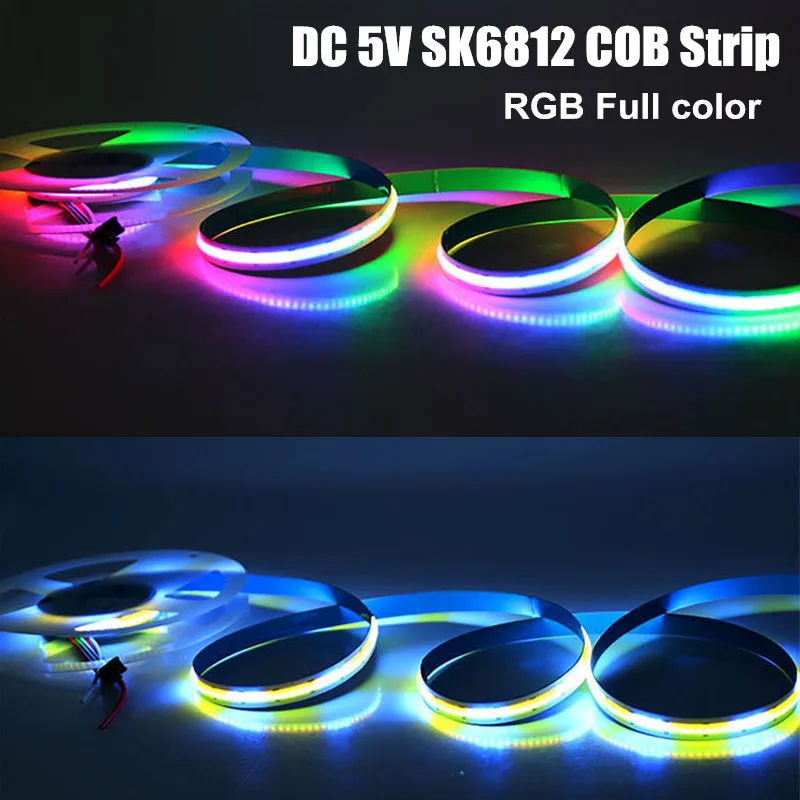 DC 5V SK6812 RGB pełny kolor COB Strip 332 leds/m elastyczna taśma o wysokiej gęstości indywidualnie adresowalne światło LED tak samo jak WS2812B