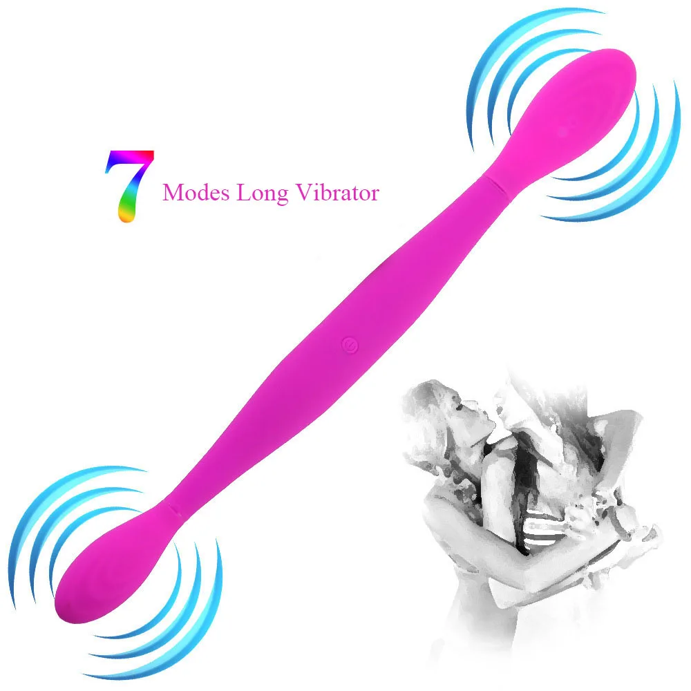 Long Dildo Vibrators for Women Lesbian G Spot Massager Double Ended Penis Vibrator Sex Toys for Women Silicone Adult Products