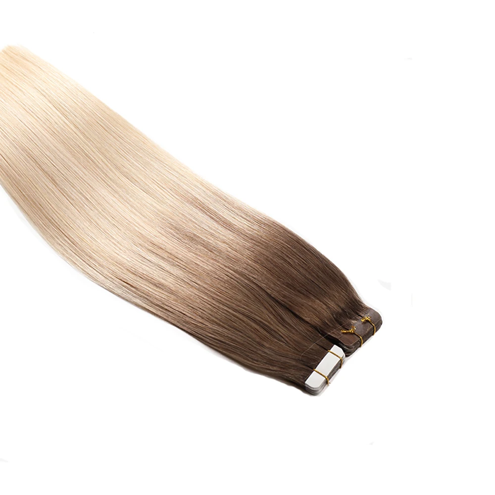 European Ombre Balayage Tape In Human Hair Extensions 100% Real Remy Human Hair Extensions Seamless Tape on Hair