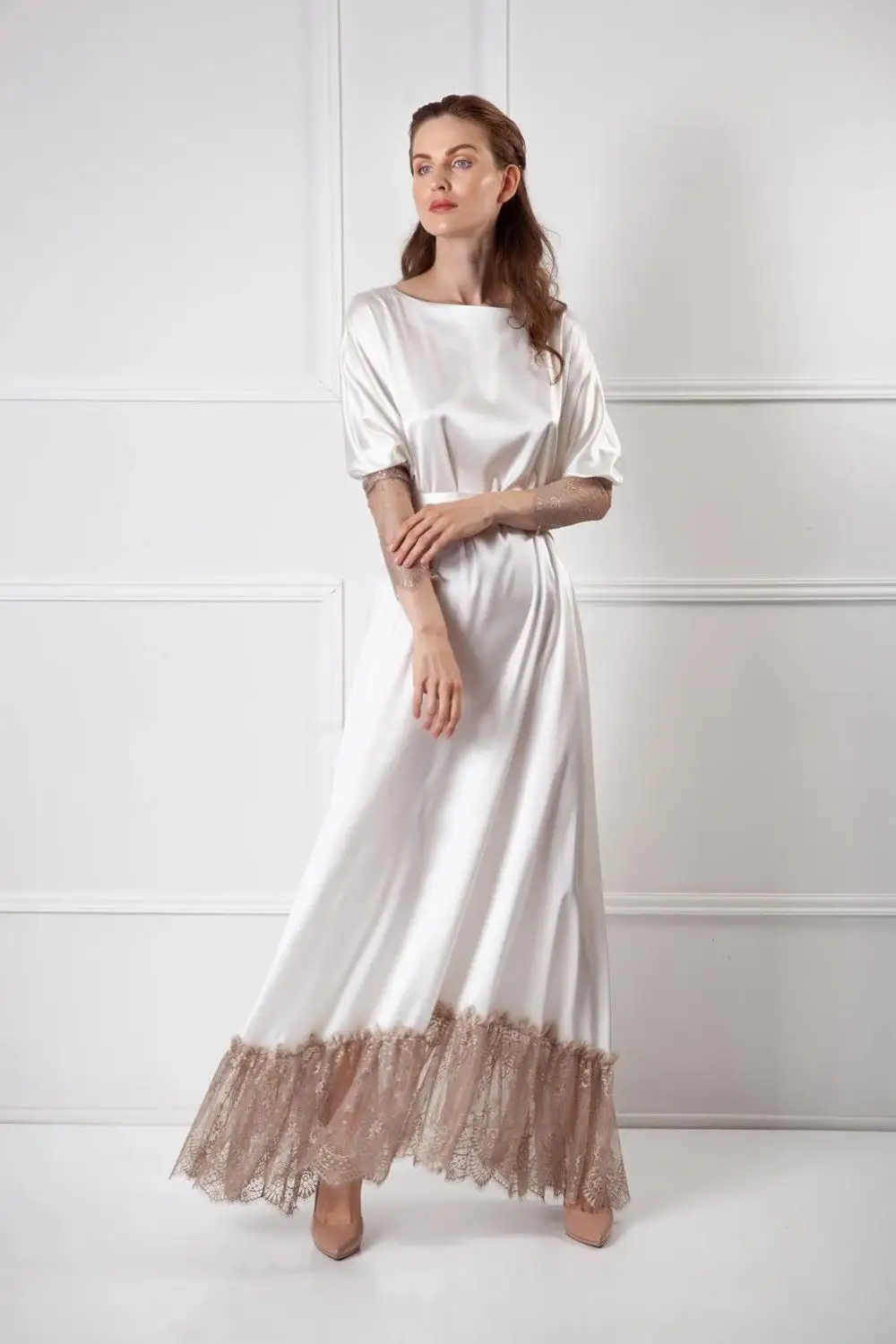 2020 Fashionable NightGowns Lace Long Sleeve Vintage Night Robe Autumn Winter Women Sleepwear Dress Robes