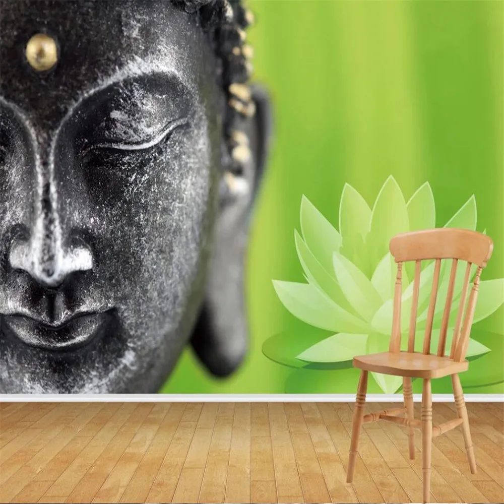 

Milofi professional custom 3D wallpaper mural Buddha statue Zen lotus wall decoration painting wallpaper mural