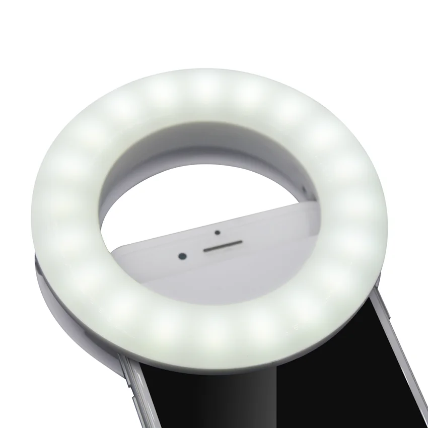 Dimming Selfie Light Rechargeable Portable Clip-on Selfie Fill Ring Light for Smart Phone Photography, Camera Video, Makes up