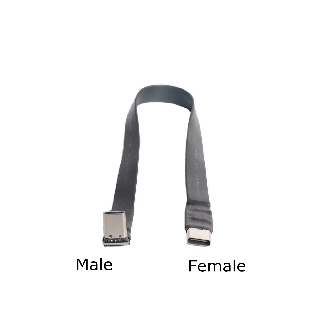 USB 3.1 Type-C Male Female to Male Up/Down Angle 3A USB C FPC FPV Flat Ribbon Cable for HDTV AV Aerial Photography Gopro DSLR