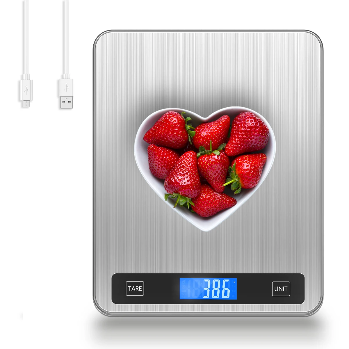 20Kg/1g Digital Kitchen Scale USB Powered Balance Multifunction Food Scale for Baking Cooking Household Weigh Electronic Scale