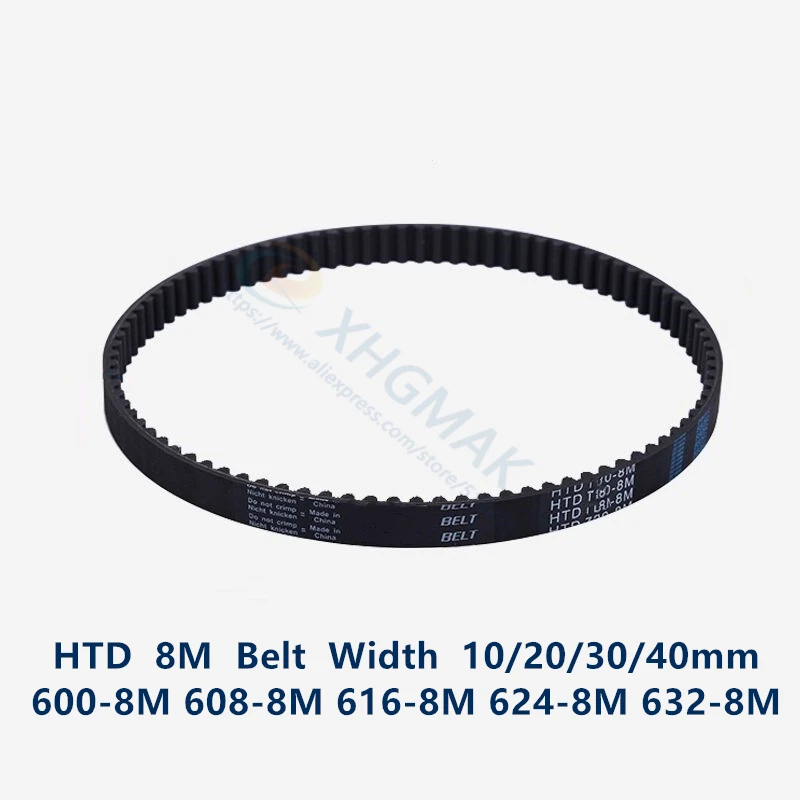 

HTD 8M synchronous belt C=600/608/616/624/632 width 20/30/40mm Teeth 75 76 77 78 79 HTD8M Timing Belt 600-8M 608-8 616-8M 632-8M