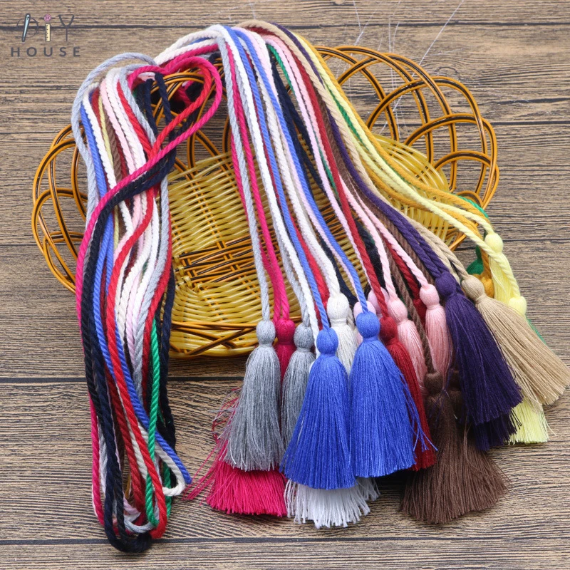 5Pcs Double-end Long 134cm Tieback Tassels Fringe DIY Crafts Jewelry Curtain Garments Decor Silk Cord Rope Tape Tassels Pendant