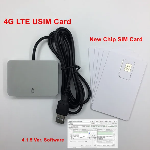 OYEITIMES LTE WCDMA ICCID SIM USIM 4G 카드 리더 라이터 프로그래머, 빈 프로그래밍 가능 카드, SIM 개인화 도구 포함, 5 개 