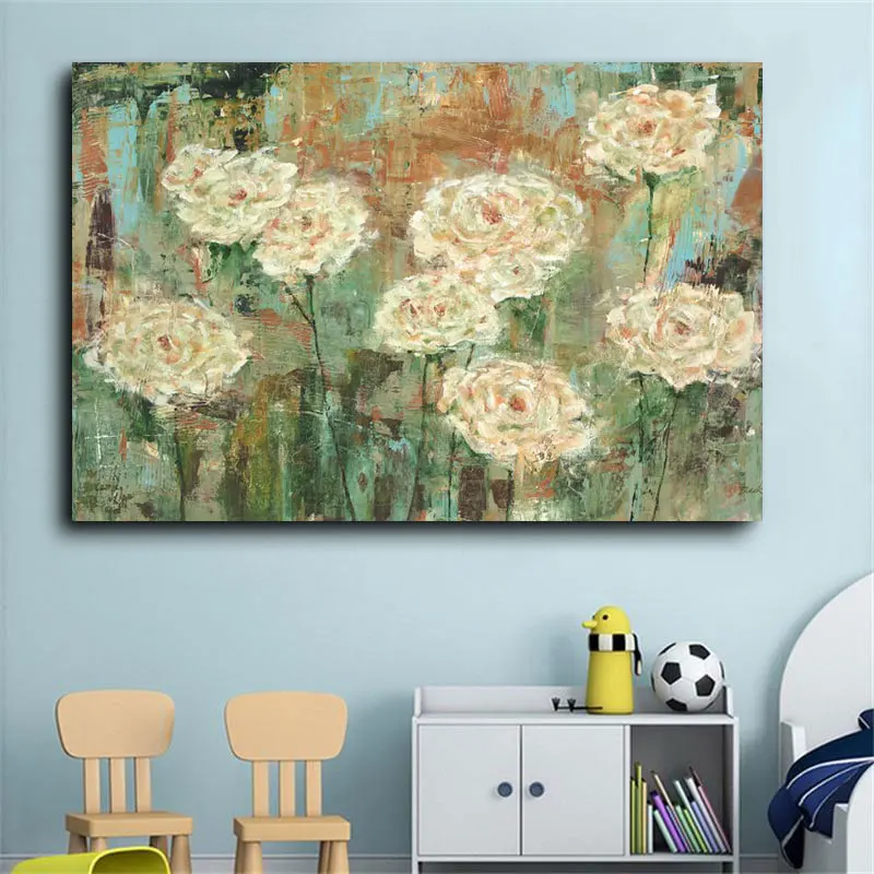 Abstract Yellow Flowers Canvas Painting Wall Art for Living Room Decor Nordic Style Modern Home Decorative Picture Posters