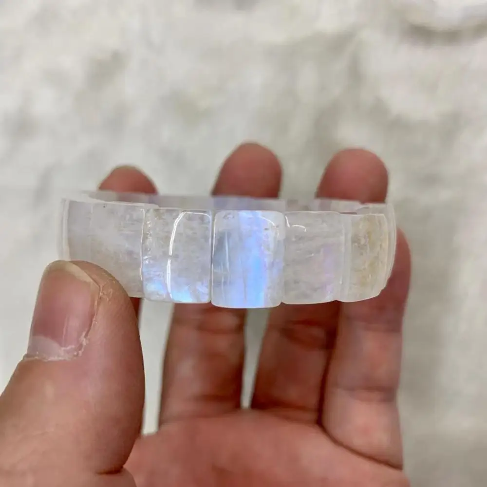 AAA grade rainbow moonstone bracelet natural gem stone jewelry bangle for woman for gift wholesale !