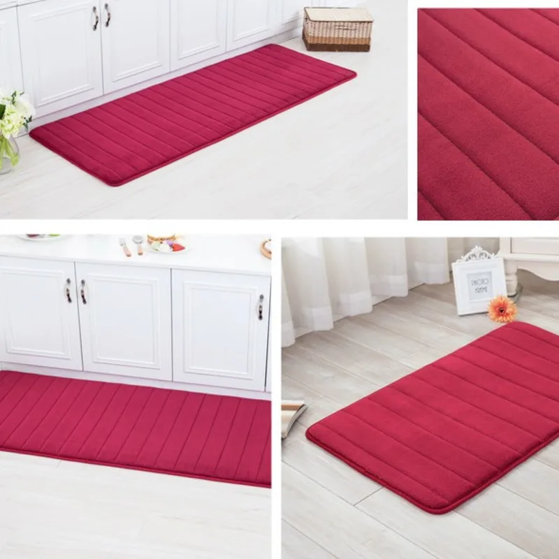 NEW 40x60cm 60x90cm Home Bath Mat Non-slip Bathroom Carpet Soft Coral Fleece Memory Foam Rug Mat Kitchen Toilet Floor Decor