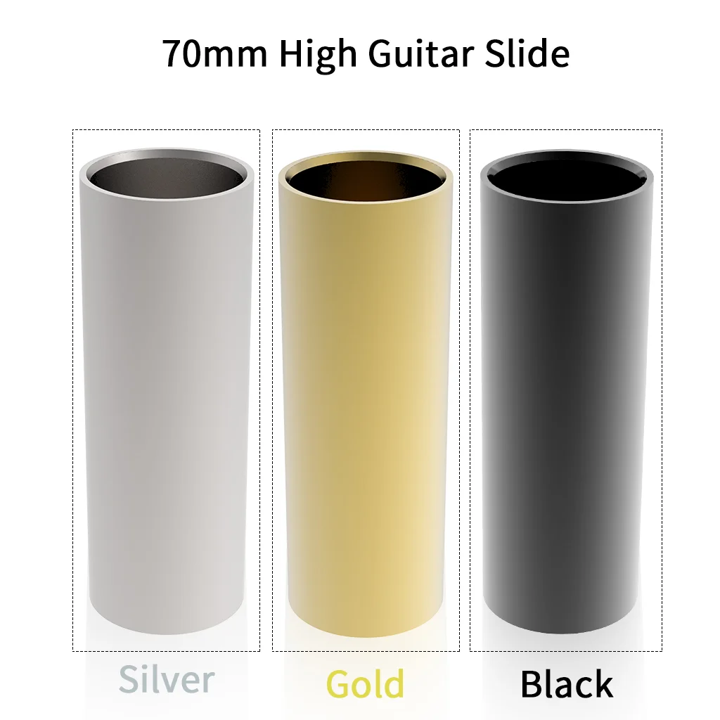 

70MM High Guitar Slider Smooth Edge Stainless Steel Silver/ Golden /Black Optional Parts Accessories