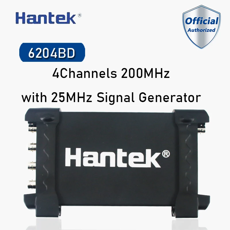 

Hantek 6204BD Digital Oscilloscope Portable Oscillograph 200MHz 4CH​ Osciloscopio USB2.0 PC With 25MHz Signal Generator