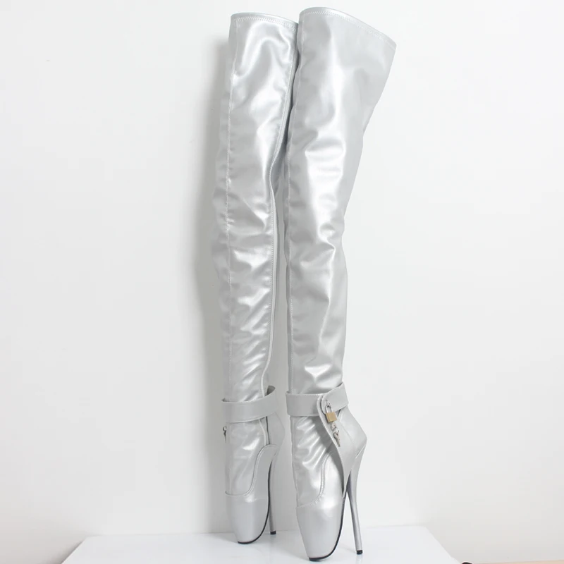 

extreme high heel 18cm/7" Spkie Heel thigh high boot sexy Thin heels crotch boots patent leather fashion show boots