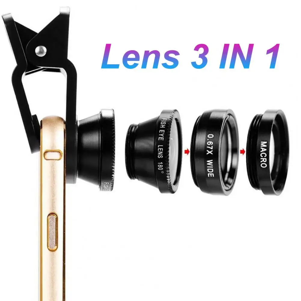 New Wide Angle Macro Fisheye Lens Camera Kits Mobile Phone Fish Eye Lenses With Clip 0 67x For Iphone All Cell Phones