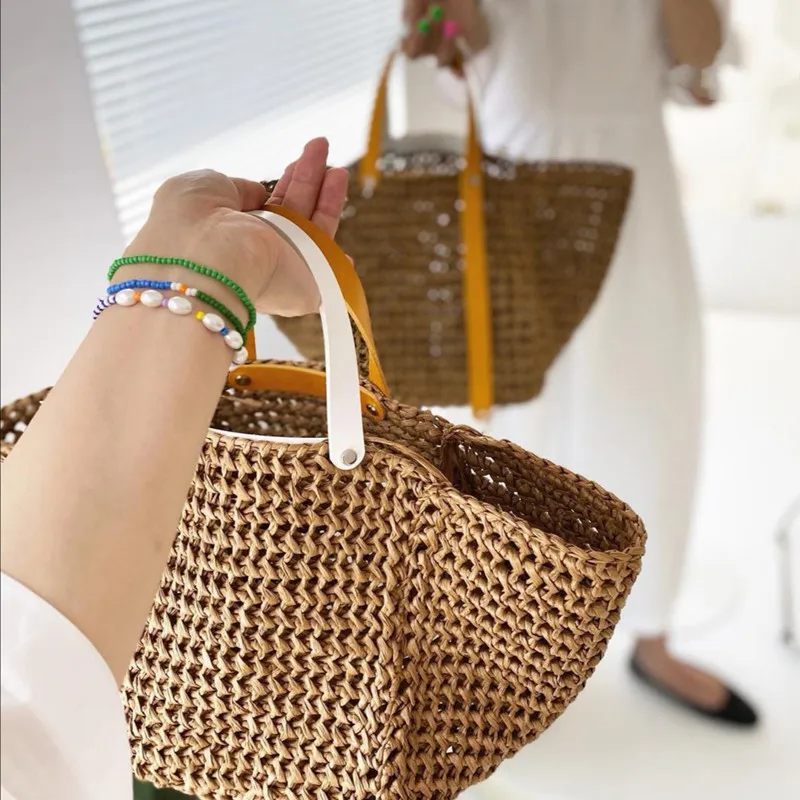 Handbag Shoulder Handle Strap Adjustable Colorful Leather Single Shoulder Bag Strap Accessories for DIY Handmade Woven Kit Bag