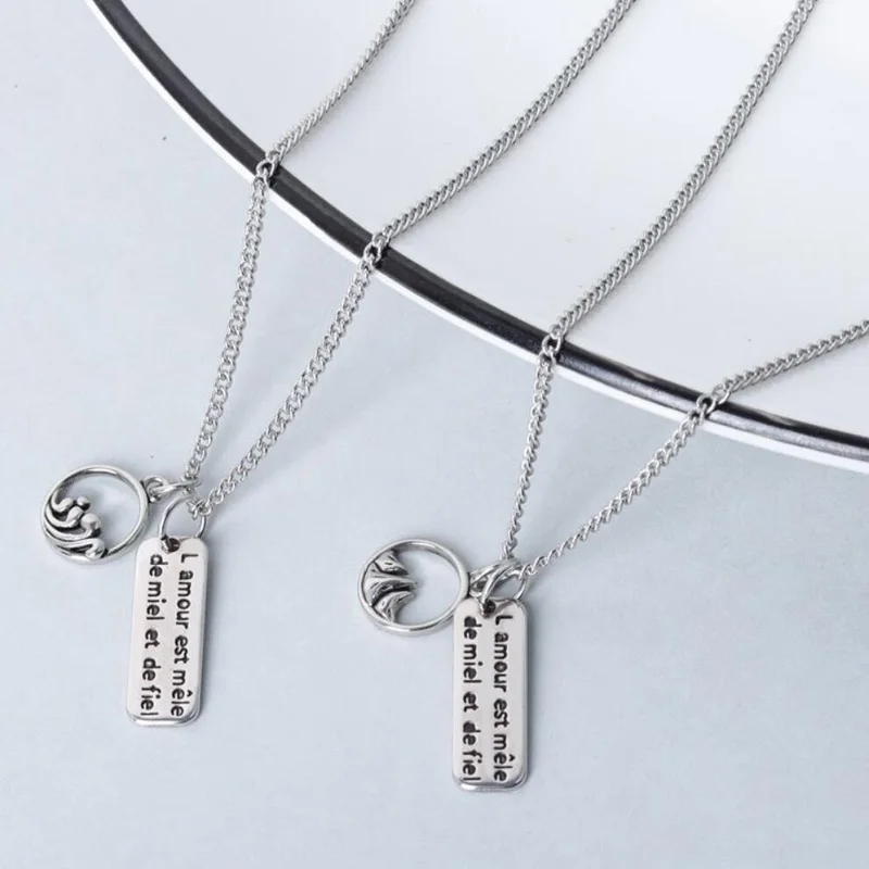 KOFSAC 925 Sterling Silver Necklaces For Men Women Jewelry Popular Sea Mountain Card Necklace Lovers Valentine's Day Accessories