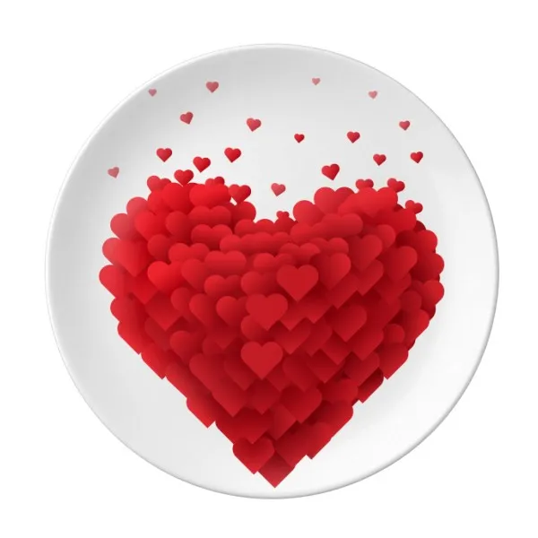 

Shaped Red Hearts Valentine's Day Dessert Plate Decorative Porcelain 8 inch Dinner Home