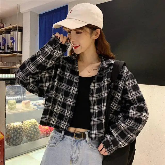 Woman Sweaters Cardigan Plaid Women Season Baggy Coat Long Sleeve Top Sueters De Mujer image 3