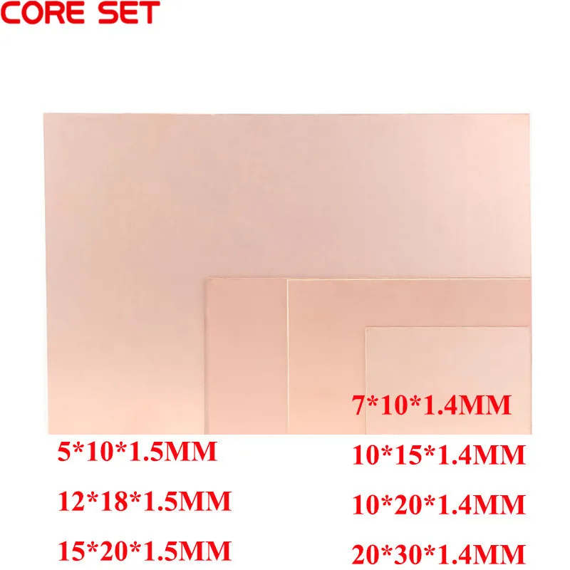 PCB Copper Plate Clad Laminate Single One Side Plate 1.4mm 1.5mm CCL 7x10 10x15 10x20 20x30 Bakelite Universal Board DIY Kit