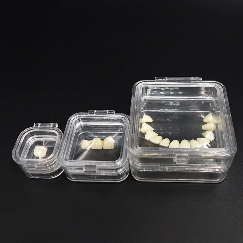 Dental Plastic Clear Crown Box Membrane Box Tooth/Jewelry Organizer