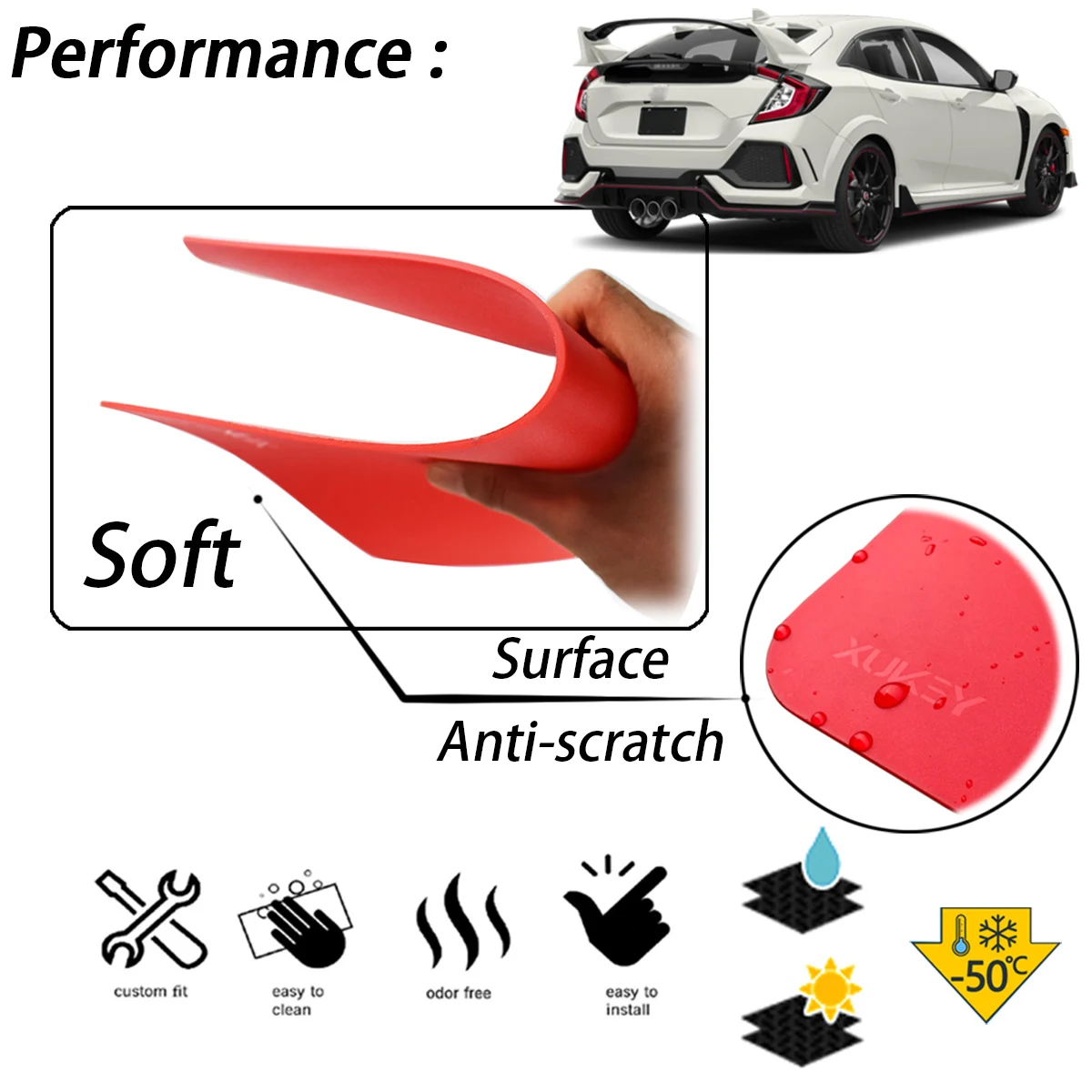 Red Universal Mud Flaps For Suzuki Mitsubishi VW LAND ROVER Toyota Nissan Jeep Mazda MX-5 Miata Mudflaps Splash Guards Fender