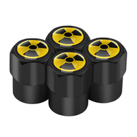4pcs Car-Styling Nuclear Radiation Emblem Auto Tire Valve Caps Case Universal Tyre Stems Cover for Skoda Suzuki Nissan Benz JEEP