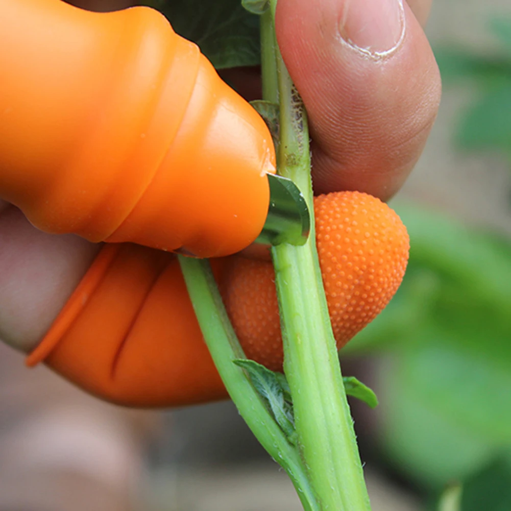 Szilikon Hüvelykujj Kés ujja Hátvéd Fogaskerék-áttétel Irtás Zöldség harvesting Kés pinching növényi Penge Olló kerti szerszámok