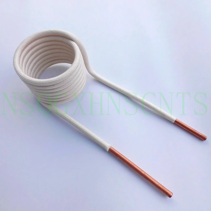 Induction heating coil ZVS Copper tube water cool high frequency furnace Medium frequency 6mm quenching no tap heating head DIY