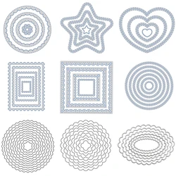 3D Square/Heart /Circle Metal Cutting Dies Stencils for DIY Scrapbooking Photo Album Paper Cards Making Decorative Crafts