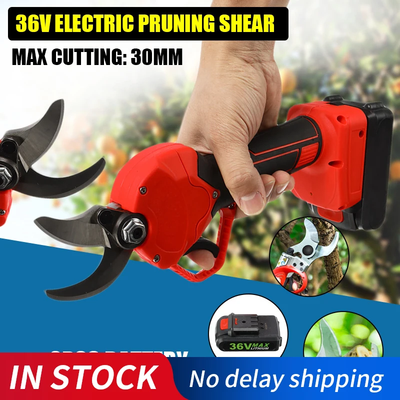 

2.5cm Electric Garden Pruner Tool Cordless Electric Rechargeable Lithium Pruning Shears Branch Cutter Grafting Garden Scissors