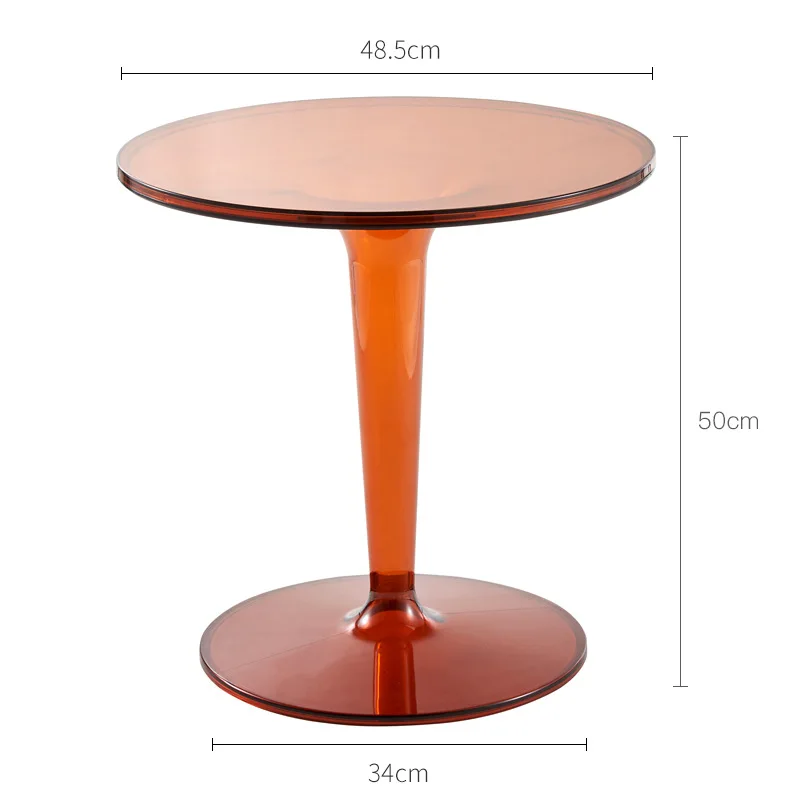 JOYLIVE Round Coffee Tables Transparent Brown Acrylic Home Furniture Bedside Table For Living Room Kitchen Coffee Bar Decor