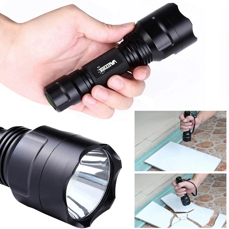 C8 4000lm White Led Light Green/Red Tactical Flashlight+Rifle Scope Mount Clip+Switch+18650+Charger